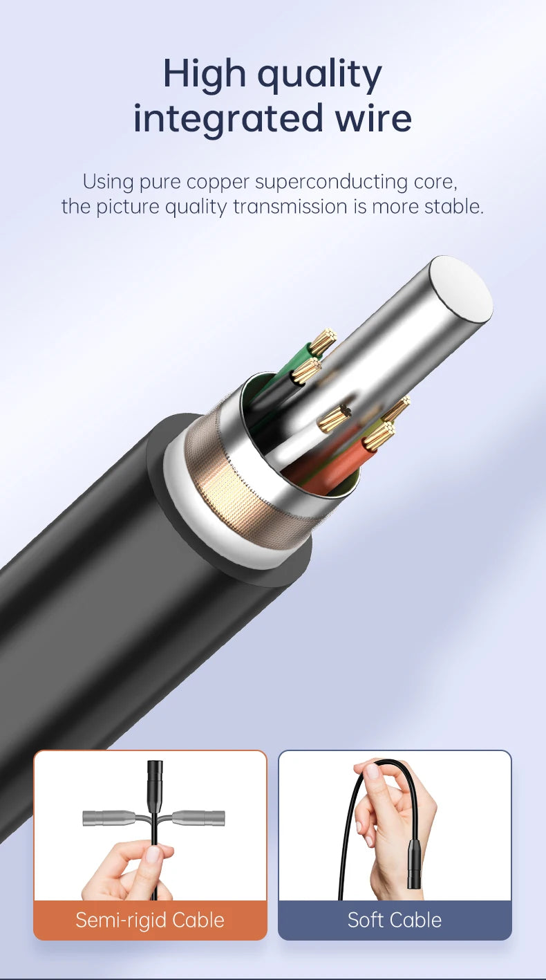 Industrial Endoscope Camera 8mm HD1080P 4.3inch IPS Screen 1080P Pipe Inspection Camera for Car Repair IP67 Waterproof 8 LEDS - Smarsty