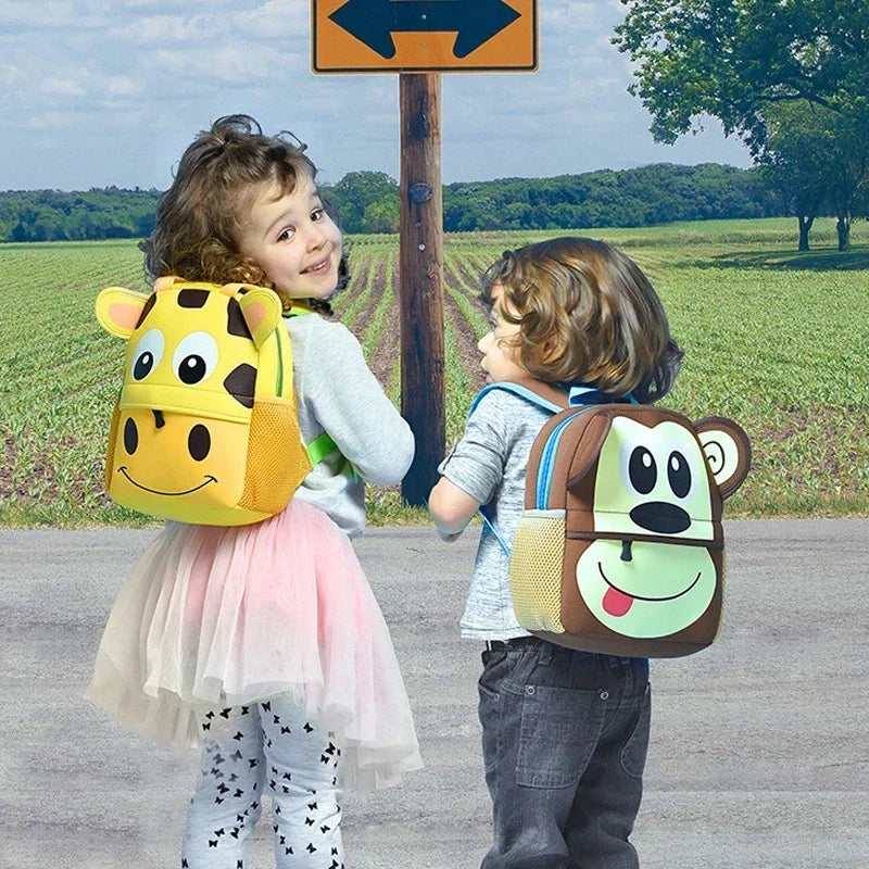 Cartoon Animal Kids Backpack With Durable Nylon Construction - Smarsty