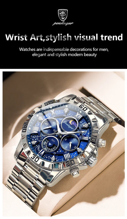 POEDAGAR Luxury Waterproof Quartz Sports Watch for Men - Smarsty