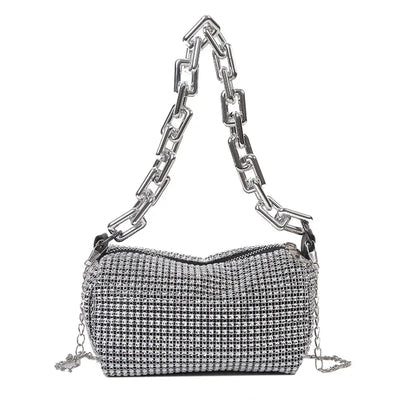 Rhinestone Bucket Bag Sparkling Crossbody Chain Bag - Smarsty