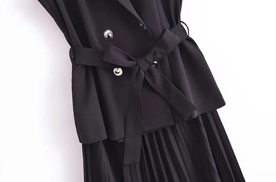 Corset Dress Women Pleated Vests Long Dresses for Women 2024 Sleeveless Office Party Dress Ruched Midi Evening Dresses - Smarsty