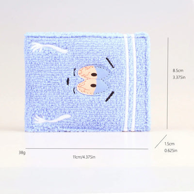 Towel cloth embroidered anime fashion wallet, designer personalized ID card holder - Smarsty