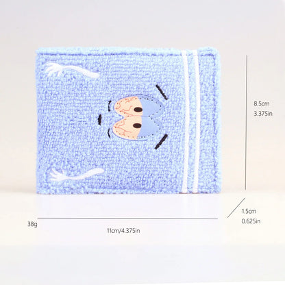 Towel cloth embroidered anime fashion wallet, designer personalized ID card holder - Smarsty