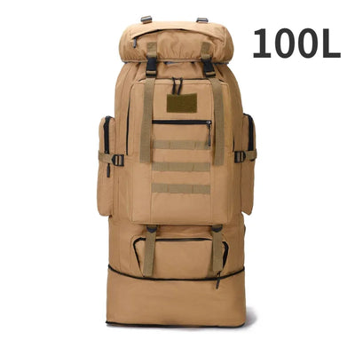 80L/100L  Mountaineering Bag Climb Bag Tactical Backpacks Large Backpack Outdoors Hiking Camping Travel Bags - Smarsty