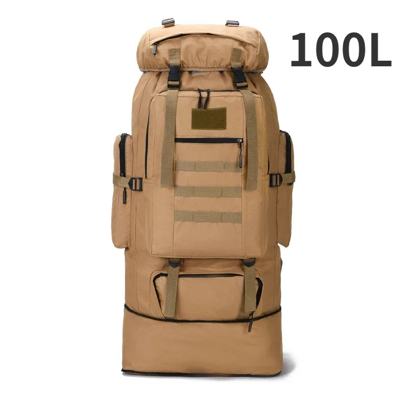 80L/100L  Mountaineering Bag Climb Bag Tactical Backpacks Large Backpack Outdoors Hiking Camping Travel Bags - Smarsty