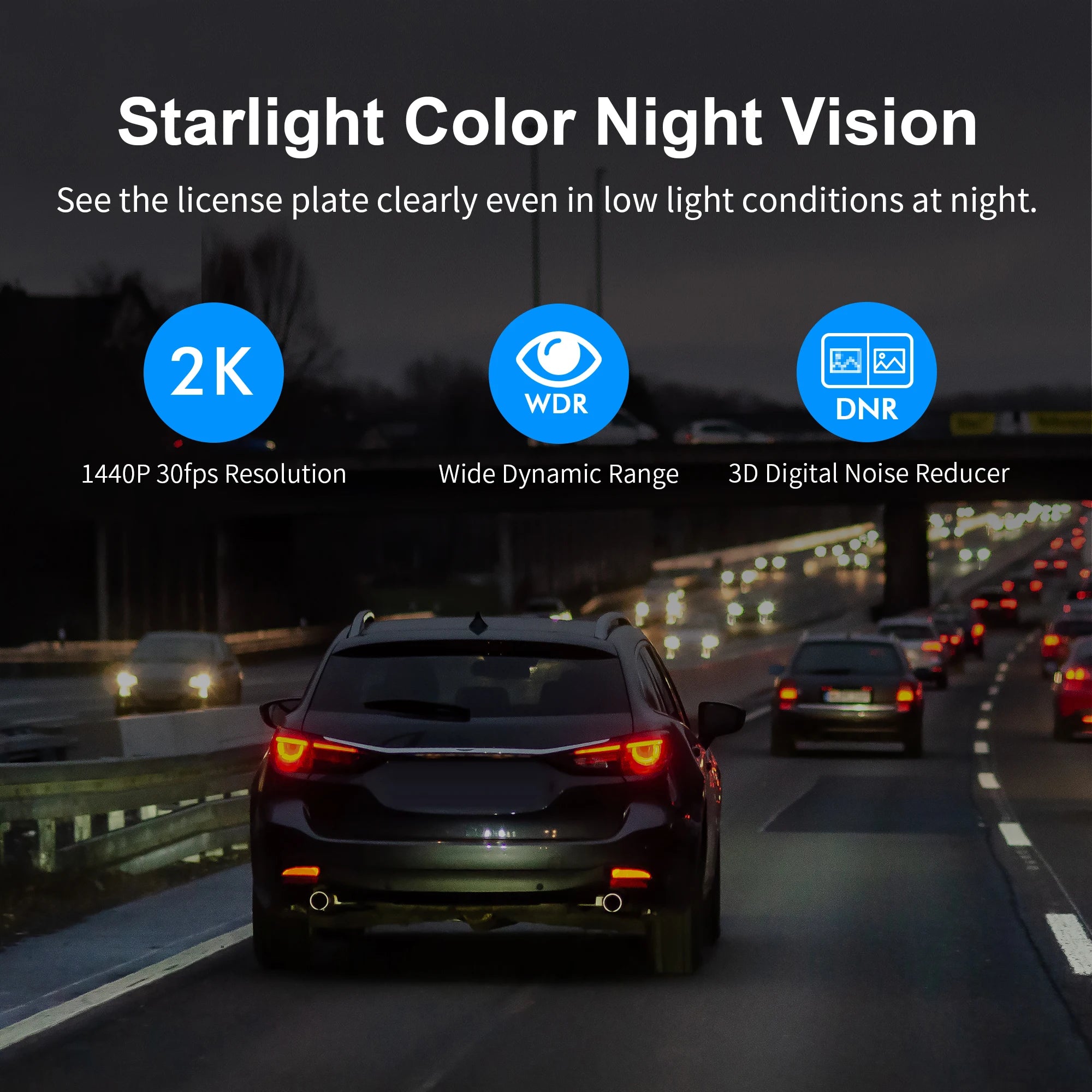 Car Dash Cam 2K Video Recorder With Night Vision WiFi - Smarsty
