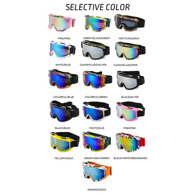 Large Frame Ski Goggles with Colorful Lens Anti-Collision Anti-Glare Lens Outdoor Sport Snow Snowboard for Snowboarding Skiing - Smarsty
