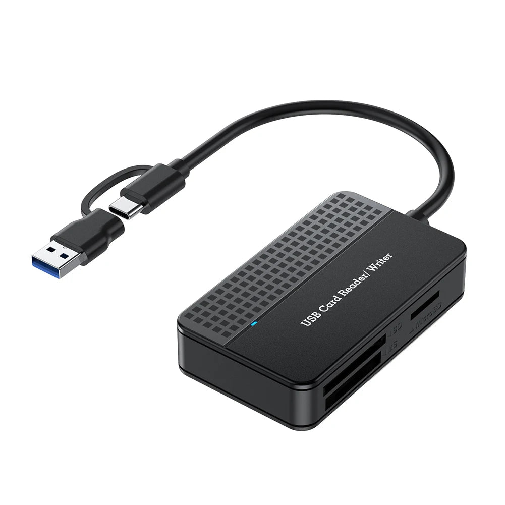 USB 3.0 Type C 4 in 1 Card Reader 5Gbps Memory Smart Card Reader SD TF CF MS Compact Flash Card Adapter 20cm Cable for Laptop PC