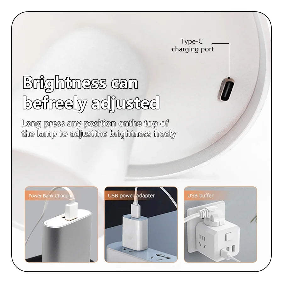Wireless LED Table Lamp Rechargeable Dimmable Mood Light - Smarsty