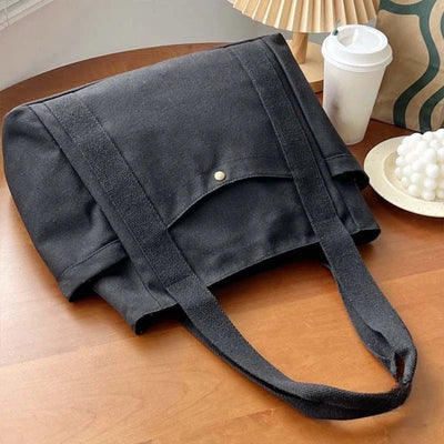 Large Capacity Canvas Tote Shoulder Bag For Work College - Smarsty