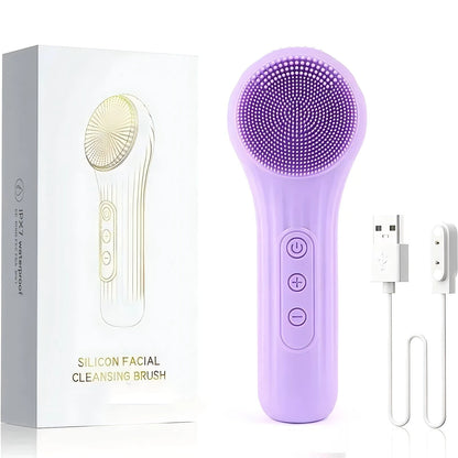 Electric Silicone Face Scrubber with Heating Vibration - Smarsty