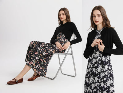 AS 2025 spring summer elegance satin dress + knitted top match set maxi floor length woman clothes - Smarsty