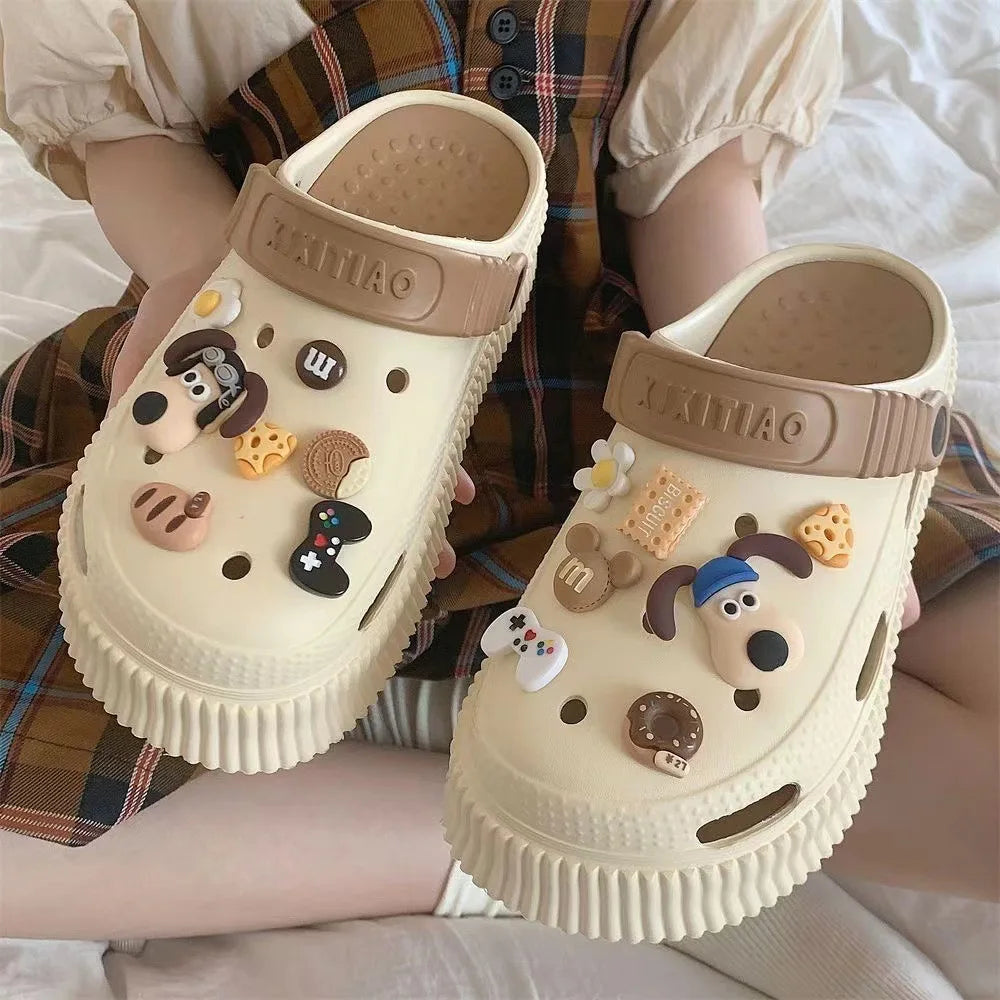14/42PCS Set 3D Cute Cartoon Dogs Shoes Accessories Boys Girls Sandals Garden Shoe Buckle Decorations Fit Charm