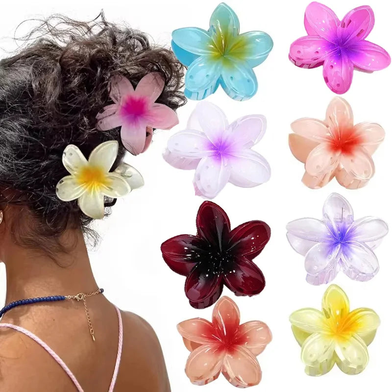 3Pcs Summer Flower Hair Claw Clips Secure Hold For Women - Smarsty