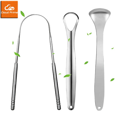Premium 1pcs/3pcs Metal Tongue Scraper Cleaner for Adults & Kids, Portable Stainless Steel Tongue Scrapers Brushes for Removing - Smarsty