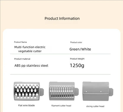 Multi-function Vegetable Cutter Household Kitchen Electric Vegetable Cutter Vegetable Slicer Shredder Automatic