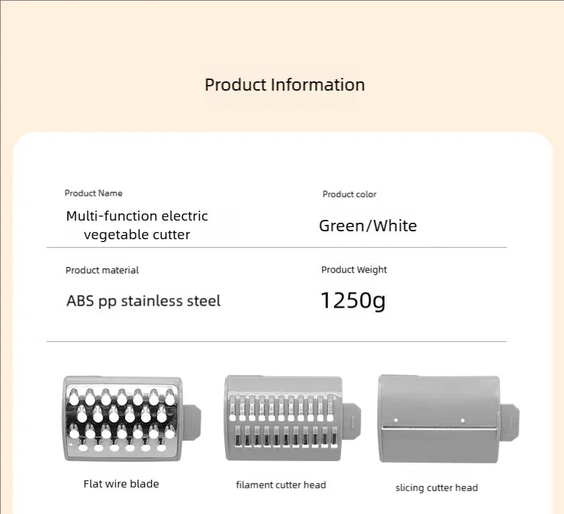 Multi-function Vegetable Cutter Household Kitchen Electric Vegetable Cutter Vegetable Slicer Shredder Automatic