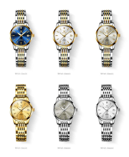 OLEVS Ladies Automatic Wristwatch Waterproof Stainless Steel - Smarsty