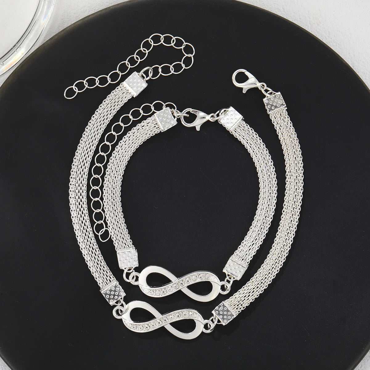 Couple Heart Bracelets Set Silver Matching Jewelry Gift - Smarsty