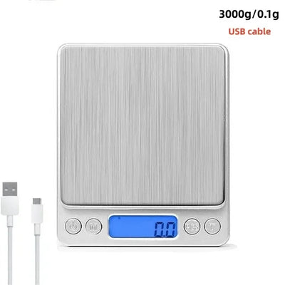 Digital Kitchen Scale Mini Pocket Stainless Steel Precision Jewelry Electronic Balance Weight Gold Gram 0.1/3000g Weigh Scales by Smarsty