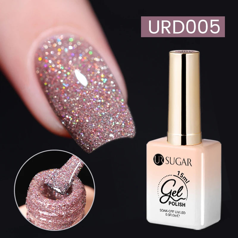 UR Sugar 15ml Silver Reflective Gel Polish for Sparkling Nails - Smarsty