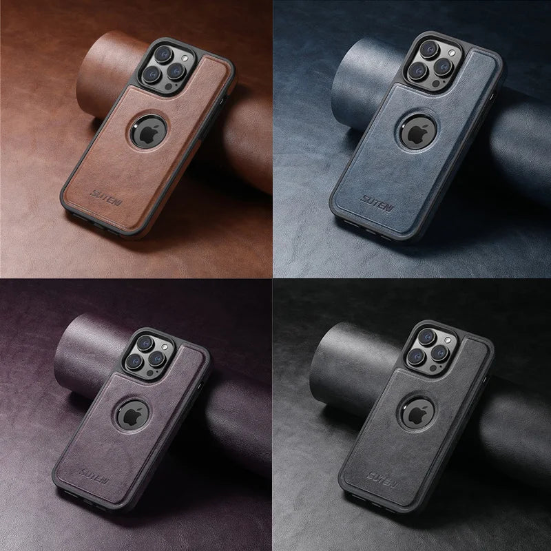 Luxury Leather MagSafe Magnetic Wireless Charging Case For iPhone 15 16 17 Pro Max 14Plus 13Pro 12 Pro Max Back Cover