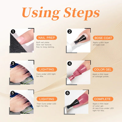 Gel Nail Art Set with Base Coat and Top Coats - Smarsty