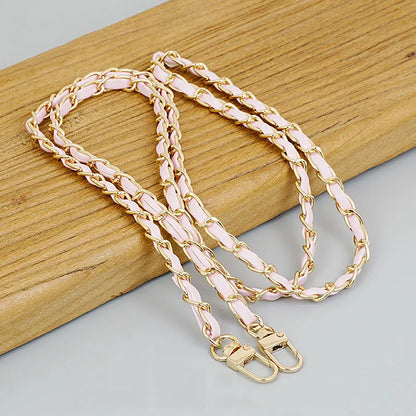 PU Leather Metal Chain Accessories Crossbody Shoulder Portable Wrist Bag Chain Strap Replacement Luggage Accessories Versatile