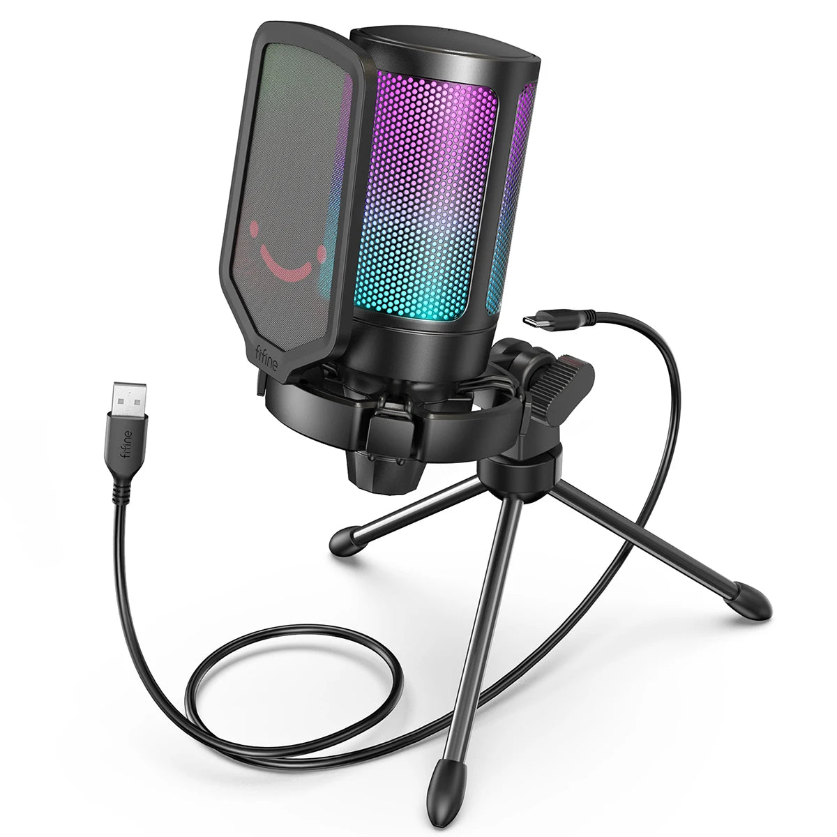 FIFINE USB Condenser Gaming Microphone with Pop Filter - Smarsty