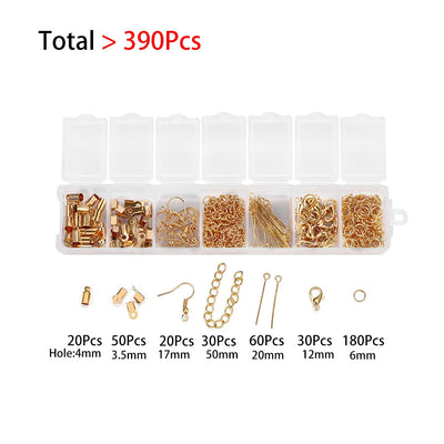 Bulk Jewelry Findings Kit 400Pcs Lobster Clasps Beads - Smarsty
