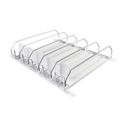 Canned Beverage Push Rack Drink Organizer Dispenser Spring Push Adjustable Width Storage Shelf E-shaped Glide for Kitchen Fridge by Smarsty