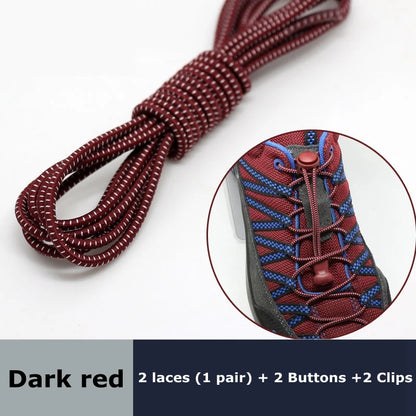Round Elastic Shoelaces Suitable For Various Shoe Accessories No Tie Shoelace Fixed Stretching Locking Lazy laces 1 Pair