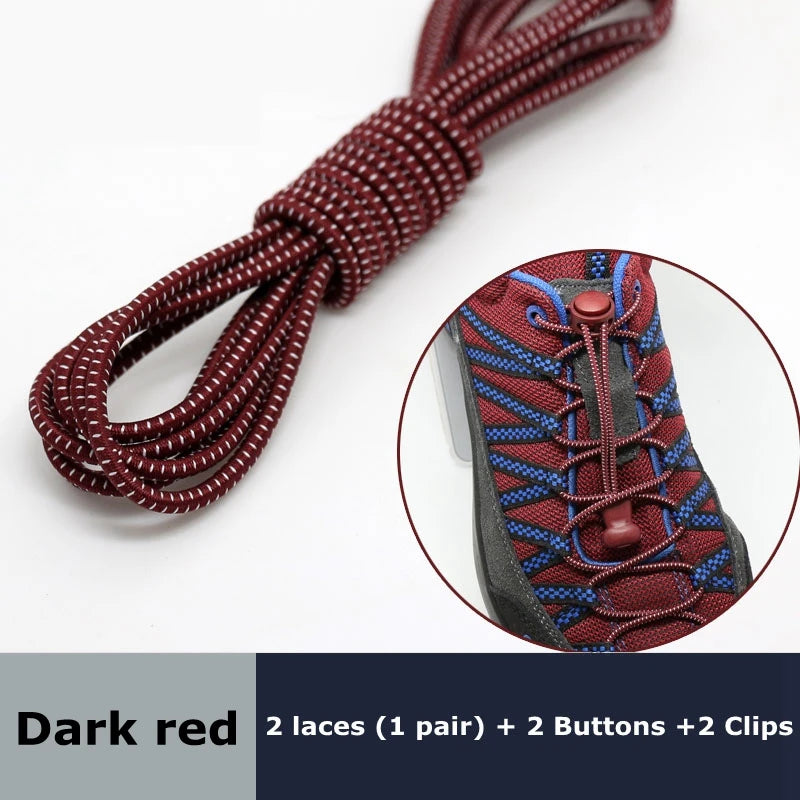 Round Elastic Shoelaces Suitable For Various Shoe Accessories No Tie Shoelace Fixed Stretching Locking Lazy laces 1 Pair