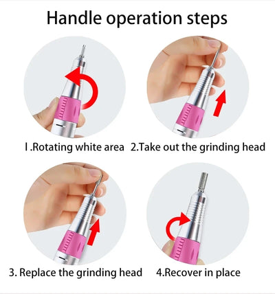Professional Electric Nail Drill 35000RPM Portable Manicure Machine - Smarsty