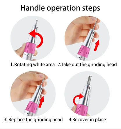 Professional Electric Nail Drill 35000RPM Portable Manicure Machine - Smarsty