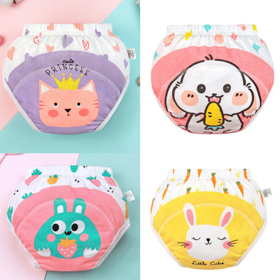 4PCS Baby Waterproof Diapers Pee Shorts Underwears Reusable Soft Ecological Cotton Toddler Potty Training Pants For Boys Girls by Smarsty
