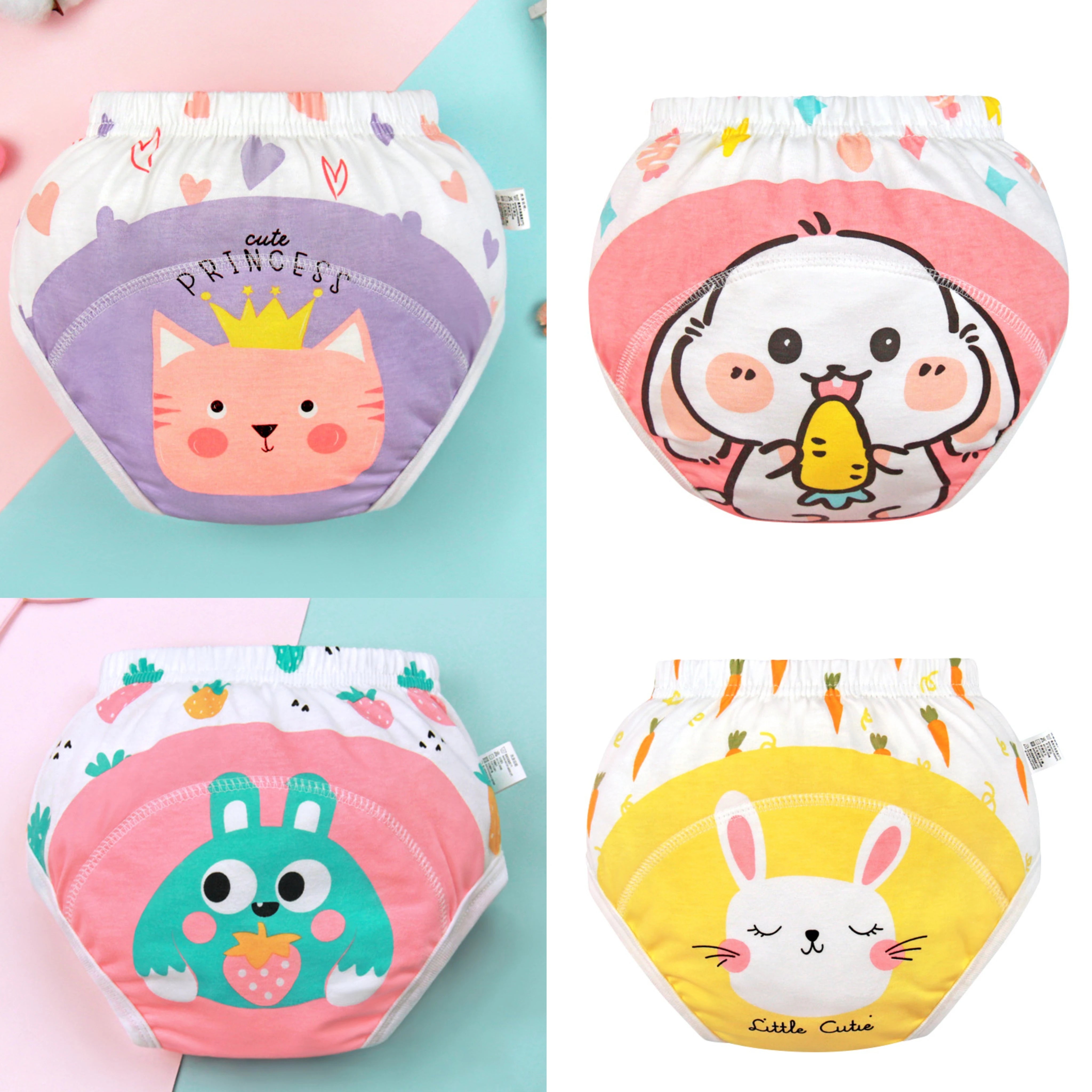 4PCS Baby Waterproof Diapers Pee Shorts Underwears Reusable Soft Ecological Cotton Toddler Potty Training Pants For Boys Girls