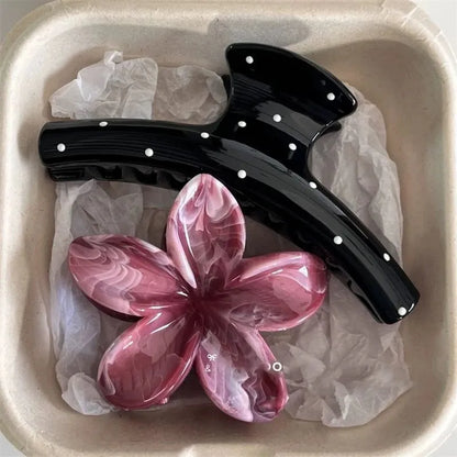 Vintage Blue Polka Dot Hair Clip Set Bow Secure Hold - Smarsty