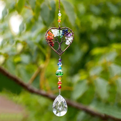 Colorful Tree Of Life Crystal Glass Pendant For Gardens - Smarsty