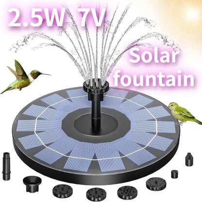 Outdoor Solar Fountain Pump Kit with 6 Nozzles - Smarsty