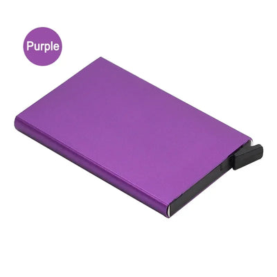 Anti Rfid Blocking Smart Wallet for Men Women ID Bank Credit Card Holder Metal Thin Slim Women Wallets Pop Up Minimalist Purse - Smarsty