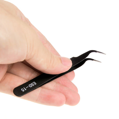 Stainless Steel Curved Nail Art Tweezers for Precision Picking - Smarsty