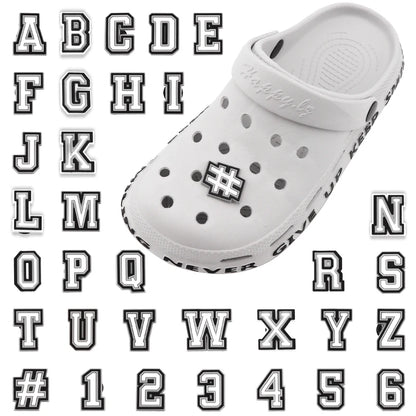 1 Pcs Letter Shoe Charms for Clog Sandals Shoe Decoration Number Alphabet Characters DIY Shoes Pins for Boy Girl Men Women