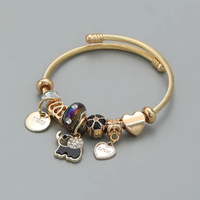 Fashion Stainless Steel Beaded Love Bracelet for Women - Smarsty