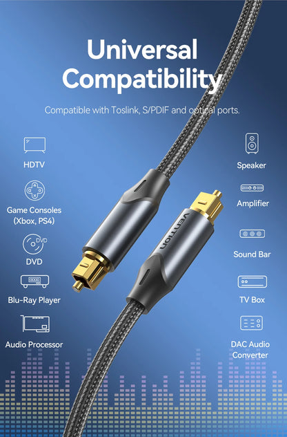 Vention Digital Optical Audio Cable for Superior Sound Quality - Smarsty