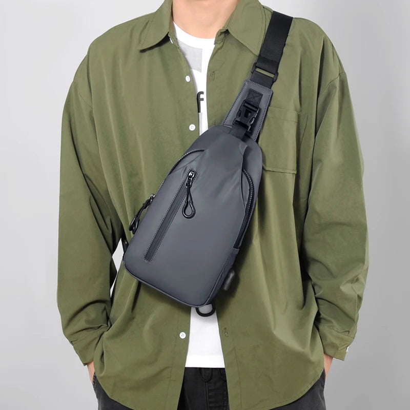Mens USB Port Chest Bag For Daily Commute And Traveling - Smarsty