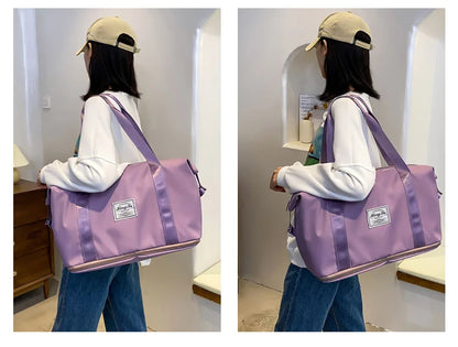 Waterproof Nylon Travel Duffle Bag for Women Large Capacity - Smarsty