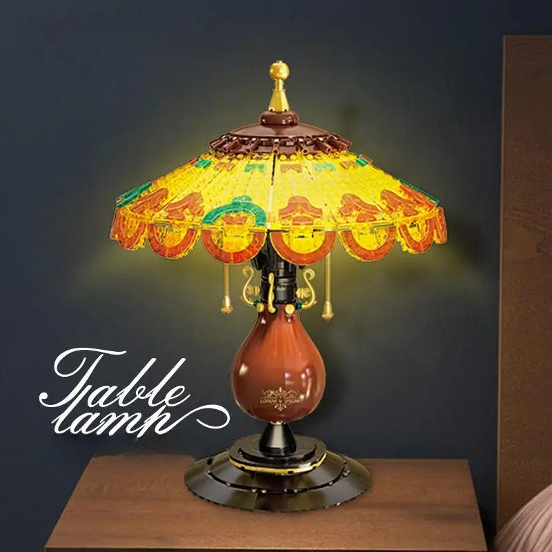 Ideas Table Lamp Mini Building Block Set, Creative Retro-Style Table Lamp Model
