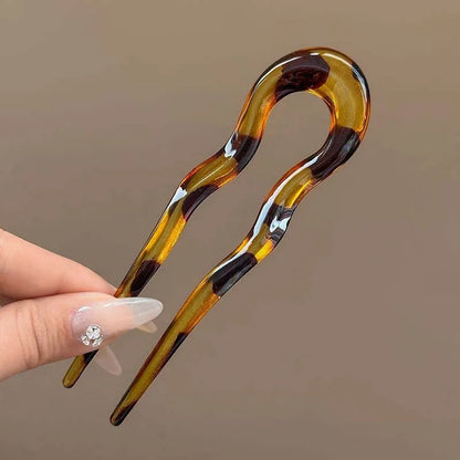 Geometric Tortoiseshell Hair Fork for Women - Smarsty