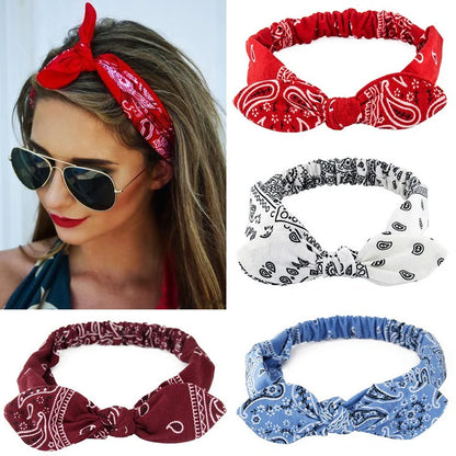 Boho Soft Elastic Headband For Women Vintage Cross Knot - Smarsty